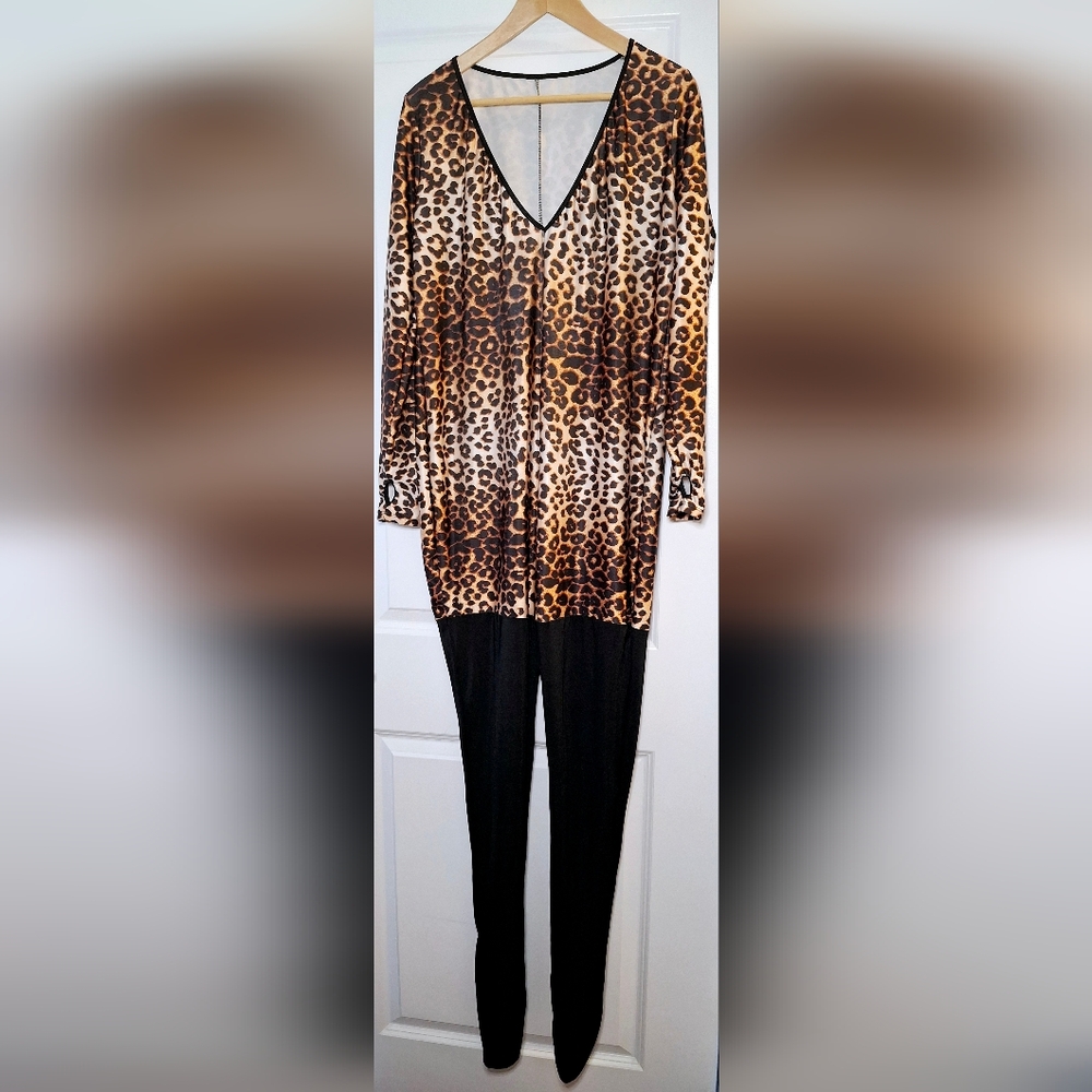 Lovehoney Feline Fantasy Leopard Print Catsuit (XL)